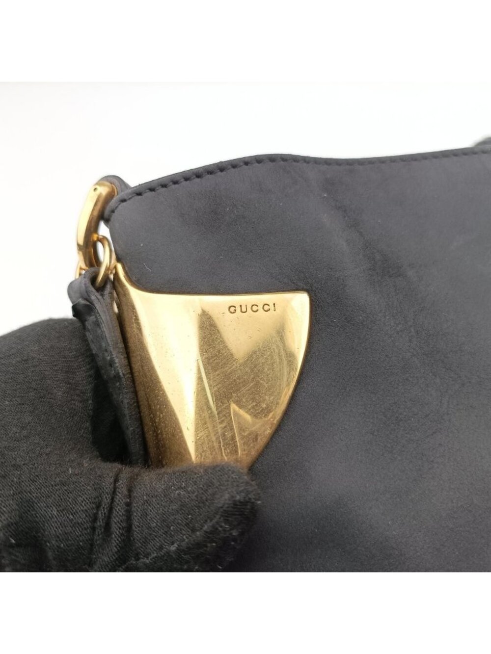 ★SOLD★ Gucci Large Black Leather Messenger Bag - Picture 14 of 15